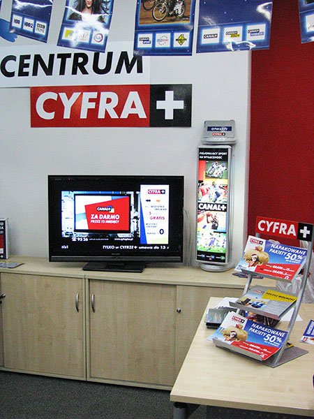 Signalétique numérique de détail chez CYFRA+, Pologne