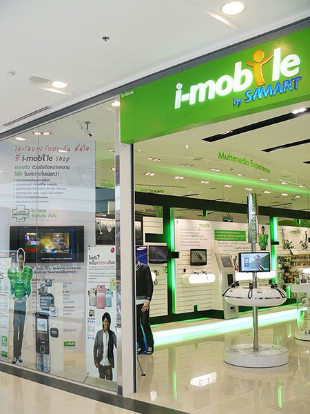Signalétique numérique de vente au détail chez i-mobile Shop, Thaïlande