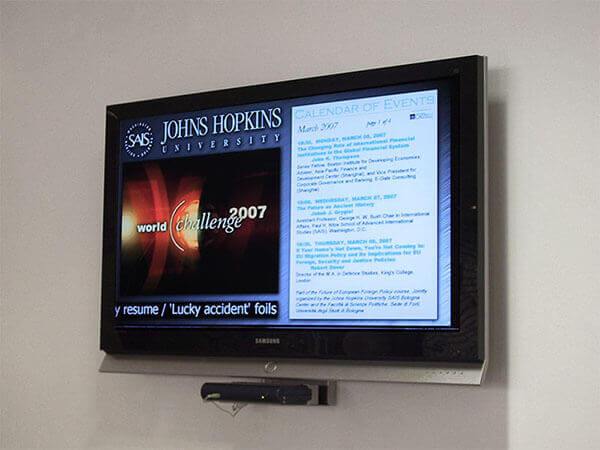 Signalisation numérique de l'éducation au Centre de Bologne de l'Université Johns Hopkins, Italie