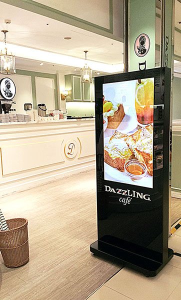 Signalisation numérique dans l'hôtellerie chez Dazzling Café, Taïwan
